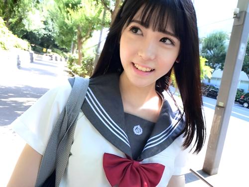 【家出JK】前と後ろから乳首責め発育途中おっぱい揉まれる美少女がおじさん相手にフェラ手コキし制服姿のまま着衣SEX