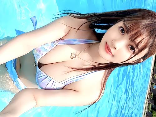 【素人ハメ撮り】鷲掴みたくなる巨乳おっぱいクビレが半端ないスレンダーBODYの美人お姉さんと水着でプール遊んでみた