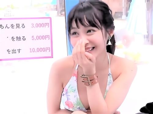 【素人ナンパ】何回出たんですかw凄いですねぇww低身長な巨乳オッパイJD美少女がマジックミラー号でフェラ手コキや素股した