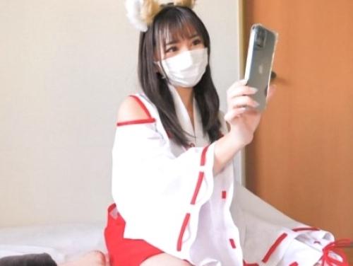 【巫女】巨乳コスプレーヤーをヤリ部屋に連れ込みハメ撮りSEX撮影‥ケモ耳つけたどエロ人妻がカメラで尻穴マンコ撮られフェラ