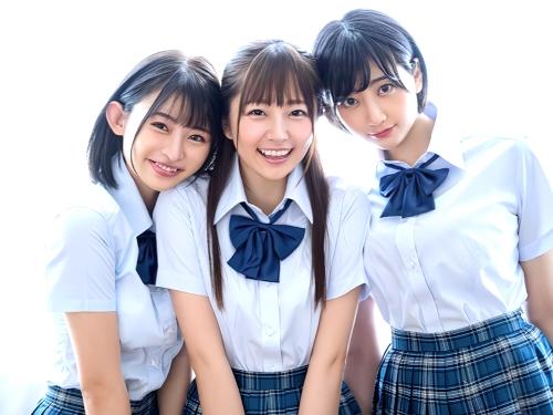 【教師×4P】先生‥気持ちイイ!?仲良し美少女３人組が体操服ブルマ姿で巨ちんこをパイズリしたりフェラ手コキしぶっかけ顔射される