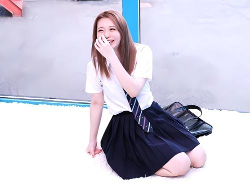 【素人ナンパ】普通はわかんないって‥無理ww彼氏とカップル繋ぎする程ラブラブなギャルJK美少女にMM号で制服着衣バックした