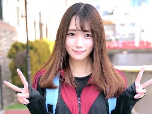 【素人ナンパ】着るだけですよね!？えっ‥カメラ回ってるんですかww全裸になってから水着を着たスレンダーJDが着衣で騎乗位