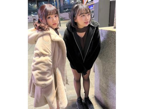 【身バレ次第即削除】ぴえん系ロリ美少女な巨乳おっぱい娘が一緒にフェラしホテルでゴム無し種付け中出し本番３Pセックス!