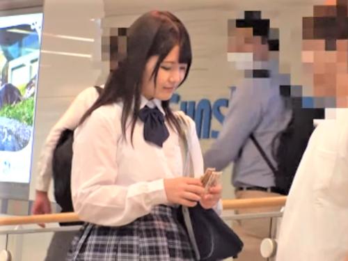 【個人撮影】円光JKと某所で待ち合わせしホテルIN…不真面目ミニスカ女子が男に股開きむっちりな肉体でお小遣い稼ぎSEX
