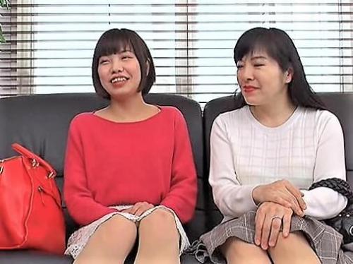 【人妻ナンパ】中出しされ親子丼SEXした母娘仲良く不倫堕ち‥美熟女おばさんが清楚系娘の前で巨乳おっぱい触られクンニされる