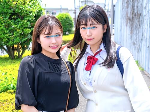 【MM号】中出しSEXかけJK妹と美人JDお姉さんがガチンコ手コキ勝負したら射精暴発させる痴女プレイで乳首責めキス炸裂