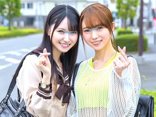 【素人ナンパ】全裸オトコに乳首責め巨乳おっぱい見せ誘惑するロリJK美少女とスレンダー美人お姉さん姉妹がガチンコ手コキ勝負