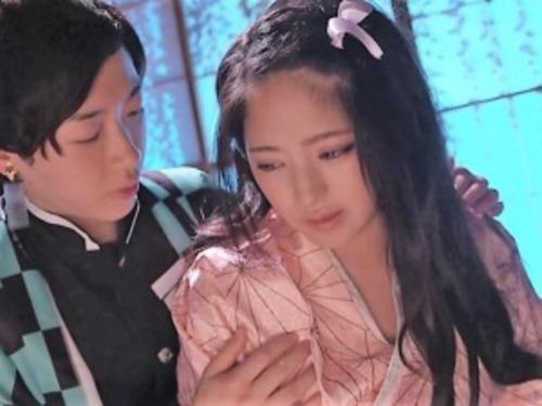 【鬼滅の刃×パロディ】鬼化が進む妹の為股間に精液という息吹きを注ぎ込む兄貴「鬼になりたくない…」貧乳おっぱい娘とSEX