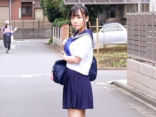 【JK】逃げる事ができない誰も助けてくれない電車の中で粘着変態男に手マンされる巨乳スレンダー美少女がトイレに連れ込まれ‥