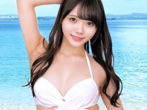 【素人ナンパ】白のビキニが映えるスレンダーBODYで童貞に会った美人OLお姉さんが巨乳おっぱいを冴えない男に見せた