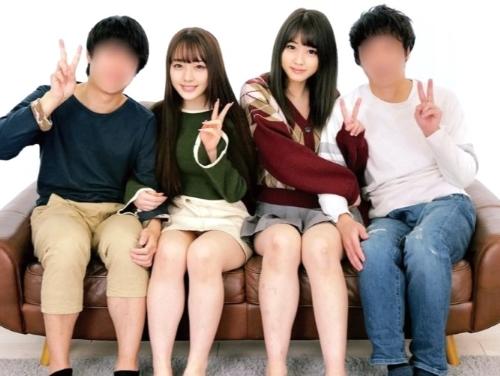 【素人ナンパ】スワッピング？‥知らないです//乳首責めクンニで感じまくる巨乳彼女と騎乗位でスレンダー美人に突きまくる彼氏