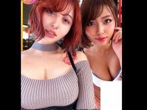 【個人撮影】素人☆エロすぎｗ モーレツ巨乳ギャル2人組！もうメチャクチャ！日焼け黒ギャル＆美白OLと4P乱交スタート！