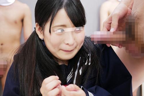 ロリツインテJKをオジサンたちが囲って白く染める