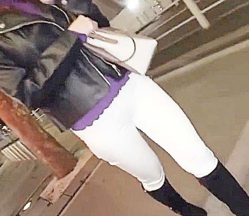 『こう見えて銀行員です♥』ムチムチ白パンツ革ジャケットの可愛いオシャレ女子を連れ込み早速濡れマン触られキスフェラ調教
