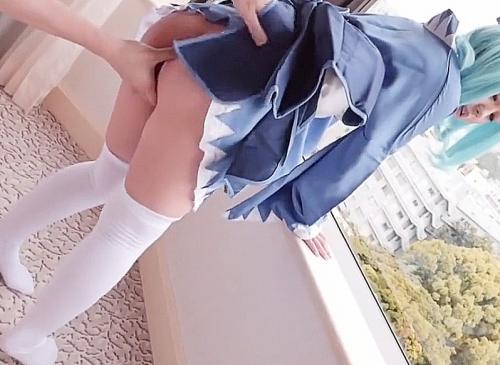 幼児体系ロリ顔美少女に東方ガチコスプレに興奮し主観フェラからチンポねじ込みちっぱい胸チラに思わずパイパン中出し 泉りおん