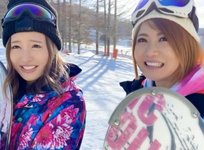 【巨乳ギャルナンパエロ動画】「え～!これAVなのぉ?」ゲレンデで可愛い巨乳ギャル2人をナンパし可愛い方と激しいエッチ