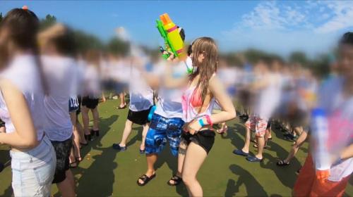 【素人ギャルナンパ】フェラテク最強！美形の巨乳スレンダー美女を口説いてセフレ立候補して水着着用ずらしハメ撮りセックス映像