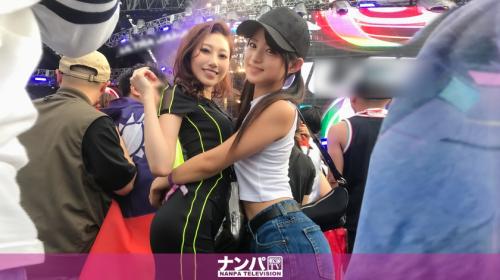 【素人ギャルフェスナンパ】巨乳セクシー美女とロリカワ女子大生4P乱交！パイパンマ●コWクンニ、極上Wフェラ、お掃除フェラ