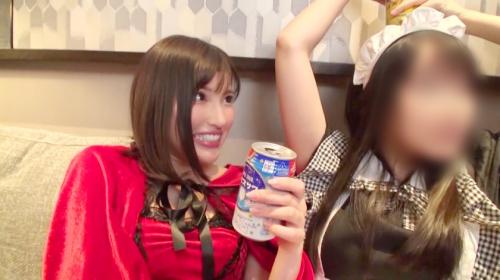 【素人ギャルはハロウィンナンパ】お姉さん系色白美乳スレンダーなパイパンコスプレギャルを口説いて乱交潮吹き顔射ピストン！