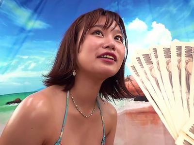 〖水着ギャル×素人ナンパ〗ナンパされてめちゃかわ素人ギャルさん股間擦り合わせ→子宮奥ガン突きで膣内射精までｗｗｗ