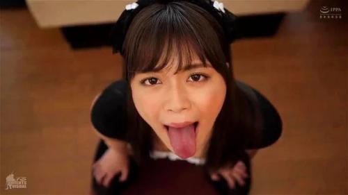 エロ注意　奏音かのん　主観で見る美女の濃厚フェラチオ　気持ちいいけど我慢に我慢を重ね最後は濃厚ザーメンを口内発射！