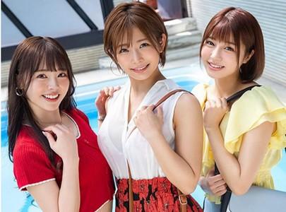 【ハーレム】『激カワ!』大人気AV女優3人がエロサンタコスであなたのギンギンになった勃起チンポを完全主観でヌイてくれる♥