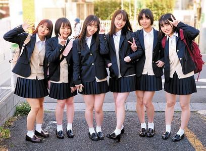 【JK×ハーレム】「パンティ見せるからおちんちん見してw」可愛い仲良しJK6人組がスカート捲りパンチラから手コキ・フェラ