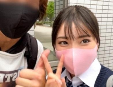 【爆乳JK×ハメ撮り】「はやくシヨ♥」可愛さSSS級の爆乳JKが制服着衣とエロランジェリー着衣でハメ撮りエッチ♥