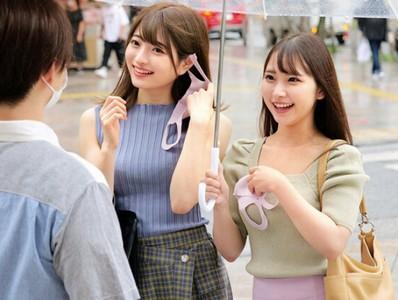 【ハーレム×中出し】『童貞君を探し筆下ろし成功で賞金』企画に挑戦した美人仲良し2人組が童貞チンポを奪い合い中出しエッチ♥