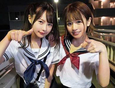 【松本いちか×永瀬ゆい】「お前らチ○ポ洗って待っとけよ!」セーラー服を着た小悪魔ギャルJK2人がM男宅を凸り中出しエッチ