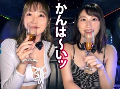 【レズ×乱交】大人の色気と可愛さがある2人とがレズりながら男2人と4P乱交！