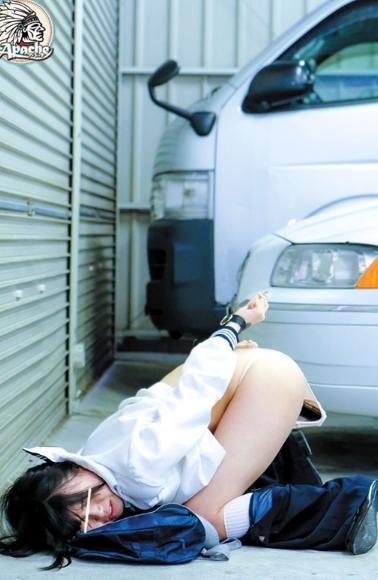 通学路女子校生 拘束固定ピストンバイブ痴●
