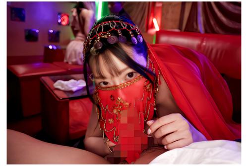 【朝海汐】昼はお堅い会社員、夜は激シコおっパブ嬢の巨乳OLの秘密を握ってフェイスベール越しフェラで骨抜き射精されるボク！