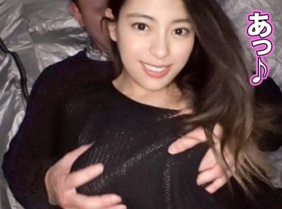 【女子大生・テント】ハーフ系美人女子〇生と移動式テント内でゴム無しパコパコぶち込みアへ絶頂ビッチ。