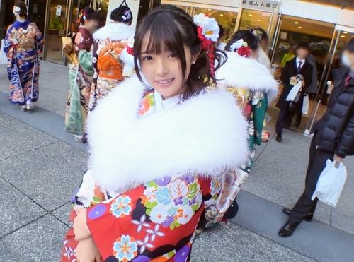 【成人・着物】二十歳の式典でナンパされた美人お姉さんの3Pエロスでフェラチオぶっかけ。
