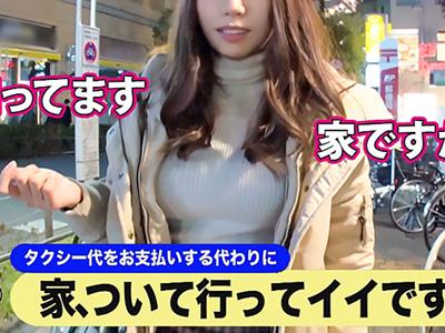 【素人×企画】三軒茶屋で終電を逃した素人女さん26才会社員。自宅までタクシーで送ってもらって彼氏乱入の3Pにｗｗｗ