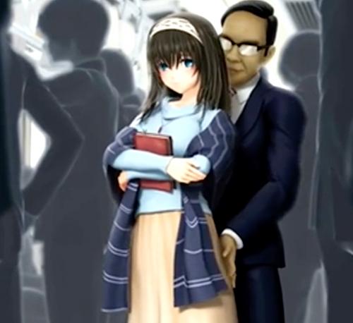 【３Dエロアニメ】清楚な女の子を電車で痴漢してそのまま数人の男たちで犯したおす！！