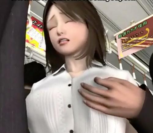 【３Dエロアニメ】電車に乗ってきた女性たちが次々と痴漢たちの餌食になって身体を汚されてしまう！！
