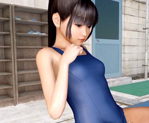 【３Dアニメ】プールサイドで水着の美少女の身体を触りまくってチンポをしごかせる！！