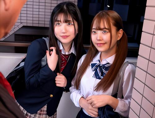 【隣人×JK】「鍵失くしちゃったからおじさんの部屋入れて！」隣の制服ロリJK姉妹が強引に部屋に押し入ってきた！