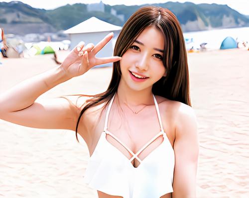 【素人ナンパ】開放的な夏の熱気に惑わされた最高の夏！巨乳の水着美女！