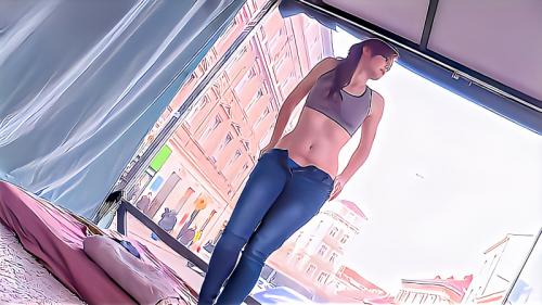 【マジックミラー号】 白昼堂々中出しまでｗ！海外でナンパした日本人好みの素人の白人のお姉さん！