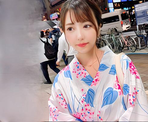 高田馬場でナンパした浴衣が乱れてはだけた姿が艶っぽくてとてもエロい！！茶道同好会に所属する女子大生！