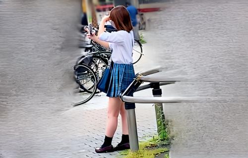 【素人×円光】スレンダーで肌が真っ白な青チェックの制服スカートがエロい美少女のロリJKをゲット！