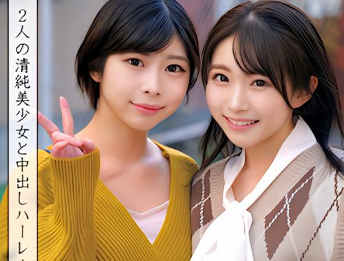 【素人】「オチンチン、洗ってください！」声をかけたスレンダーでロリ顔の親友二人が挑戦！