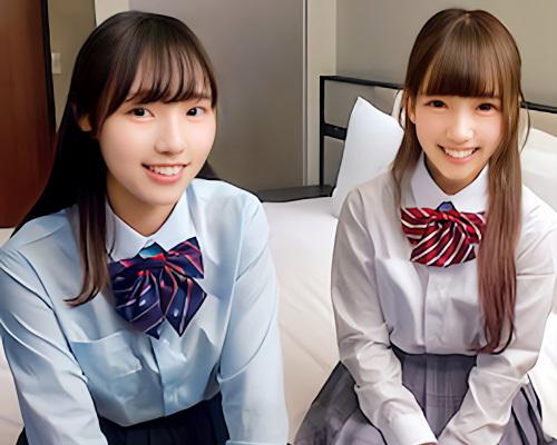 【ナンパ】「絶対に負けたくない‥！」友達同士で痴漢ゲームに挑戦する素人制服ロリ！＜赤面女子＞