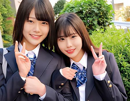 【素人ナンパ】友達同士だと普段より大胆になっちゃった未成年の制服ロリ娘！＜赤面女子＞