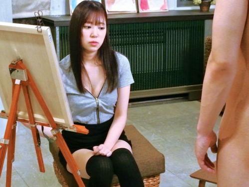 美大生にフル勃起チンポを見せたら逆にその気になって発情！激カワ女子大生がデッサンそっちのけでチンポ懇願濃厚フェラ手コキ！