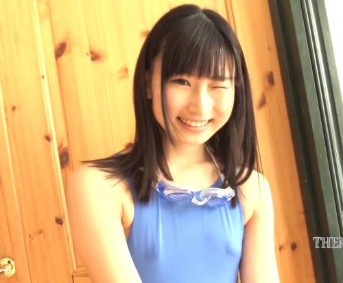 鮎川ありさ｜アウロリJC・透け水着｜乳首のぽっちと、思春期まんこのスジが・・・